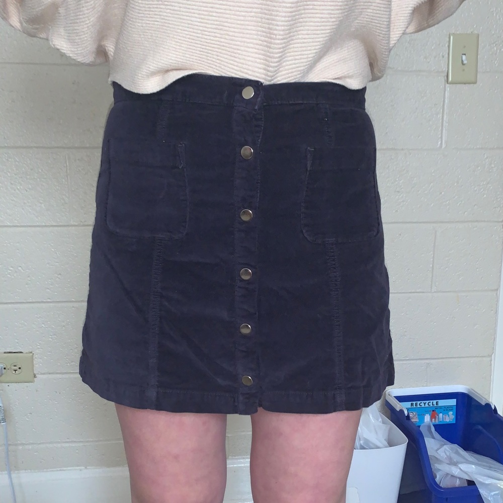 UO Blue Corduroy Skirt